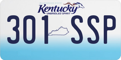 KY license plate 301SSP