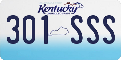 KY license plate 301SSS