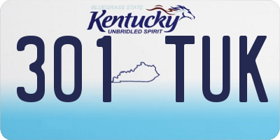 KY license plate 301TUK