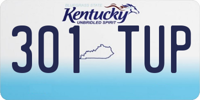 KY license plate 301TUP