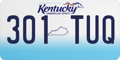 KY license plate 301TUQ