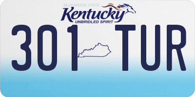 KY license plate 301TUR