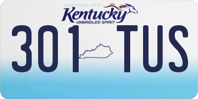 KY license plate 301TUS