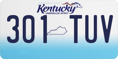 KY license plate 301TUV