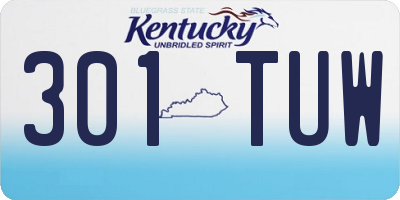 KY license plate 301TUW
