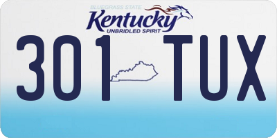 KY license plate 301TUX