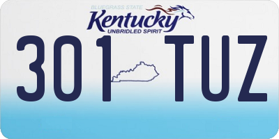 KY license plate 301TUZ