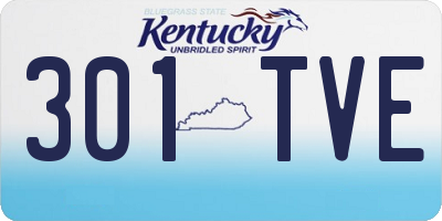 KY license plate 301TVE