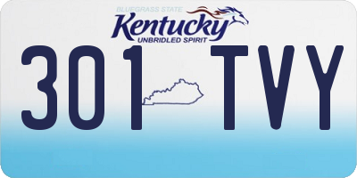 KY license plate 301TVY