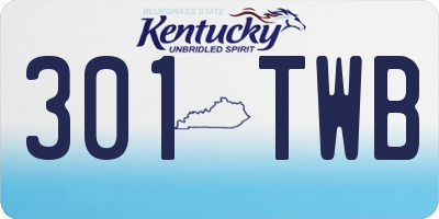 KY license plate 301TWB