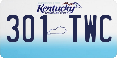 KY license plate 301TWC