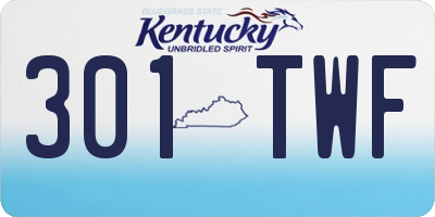 KY license plate 301TWF