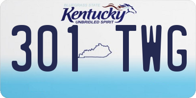 KY license plate 301TWG