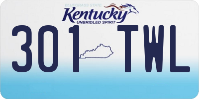 KY license plate 301TWL
