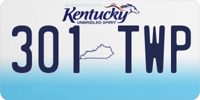 KY license plate 301TWP