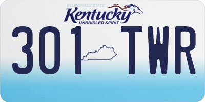 KY license plate 301TWR