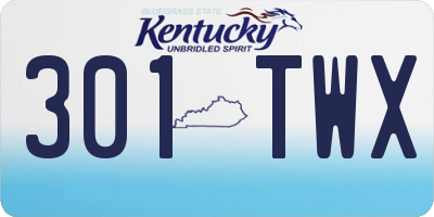 KY license plate 301TWX