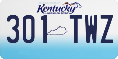 KY license plate 301TWZ