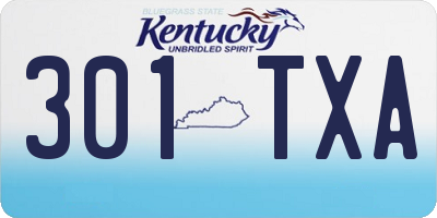 KY license plate 301TXA