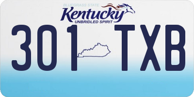 KY license plate 301TXB