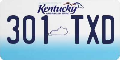KY license plate 301TXD