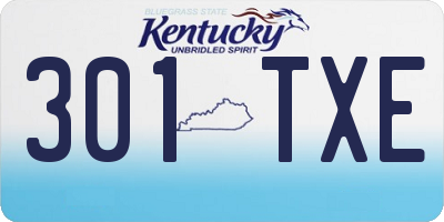 KY license plate 301TXE