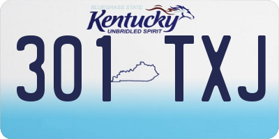 KY license plate 301TXJ