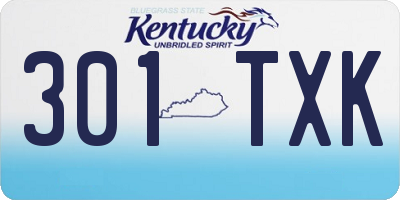 KY license plate 301TXK