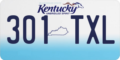 KY license plate 301TXL
