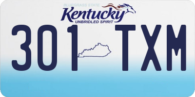KY license plate 301TXM