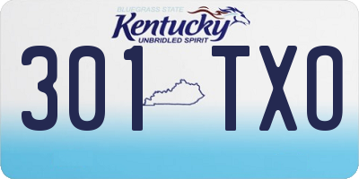 KY license plate 301TXO