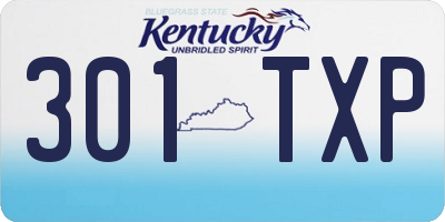 KY license plate 301TXP