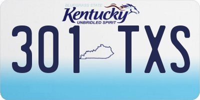 KY license plate 301TXS