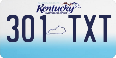 KY license plate 301TXT