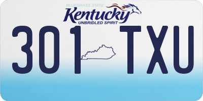 KY license plate 301TXU