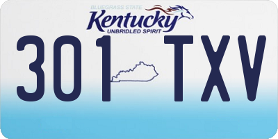 KY license plate 301TXV