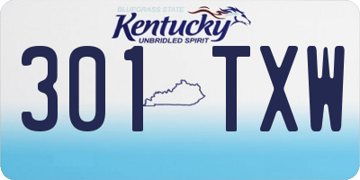 KY license plate 301TXW