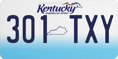 KY license plate 301TXY