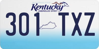 KY license plate 301TXZ