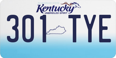 KY license plate 301TYE