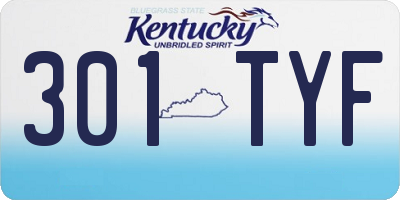 KY license plate 301TYF