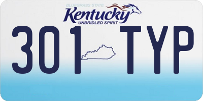 KY license plate 301TYP