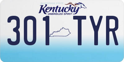 KY license plate 301TYR