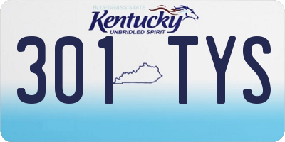 KY license plate 301TYS