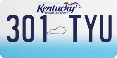 KY license plate 301TYU