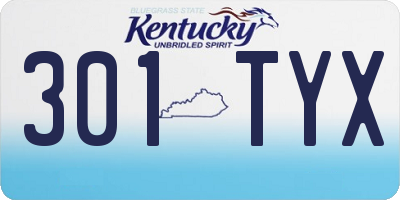 KY license plate 301TYX