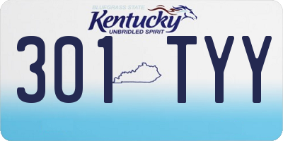 KY license plate 301TYY