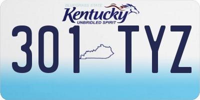 KY license plate 301TYZ