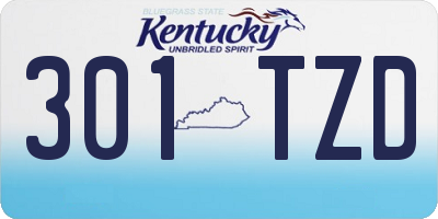 KY license plate 301TZD