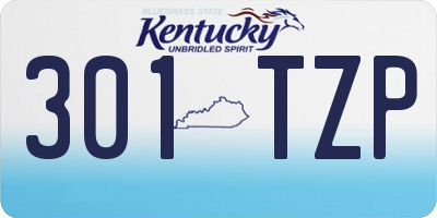 KY license plate 301TZP
